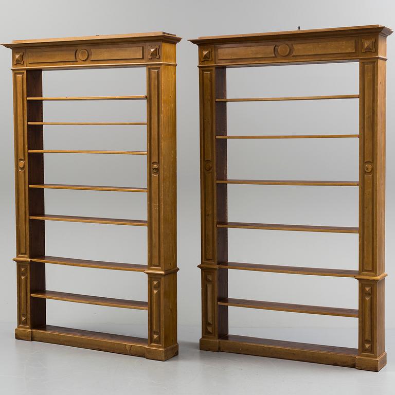 A pair of book shelves from ca 1900.