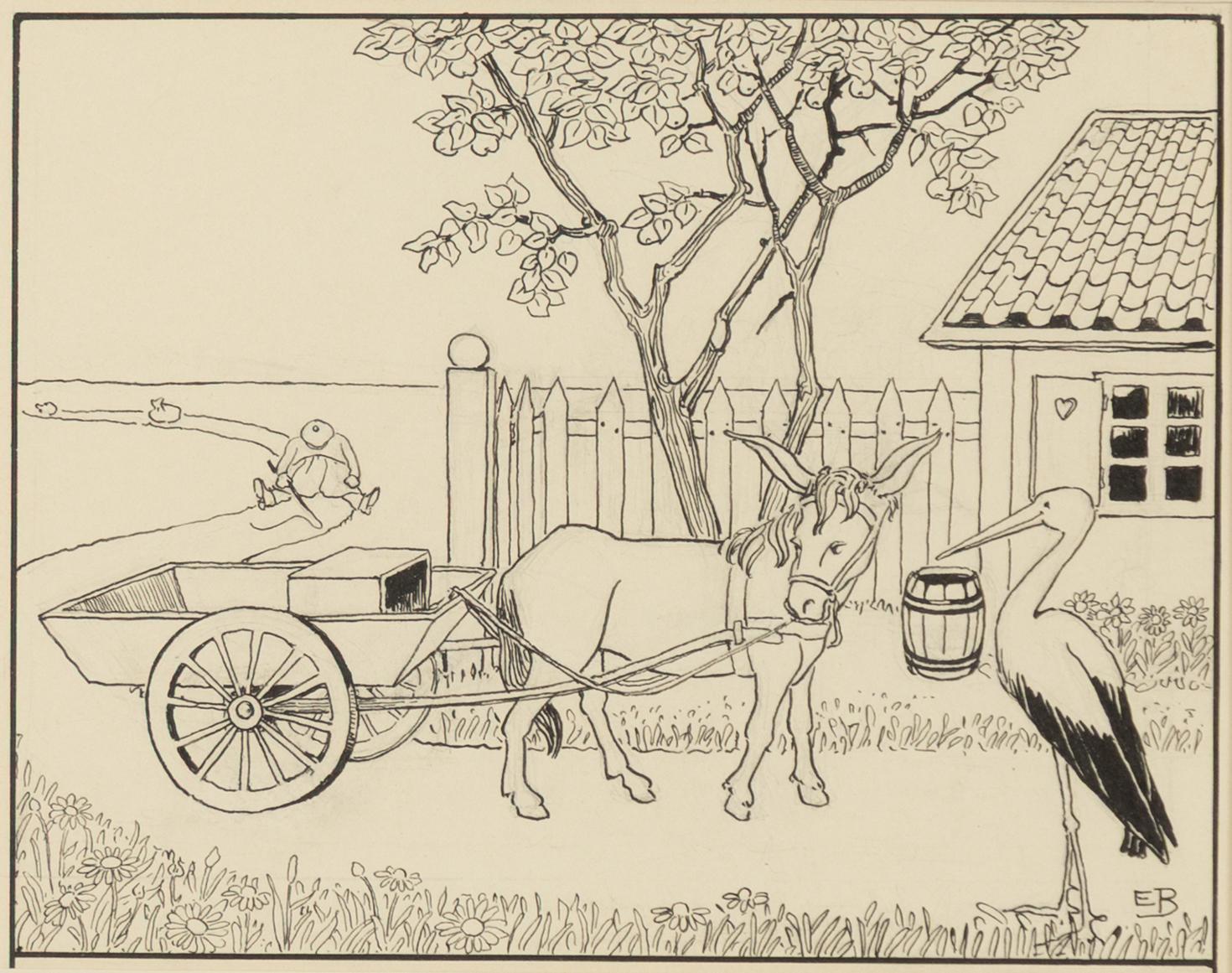 Elsa Beskow, Donkey with cart.