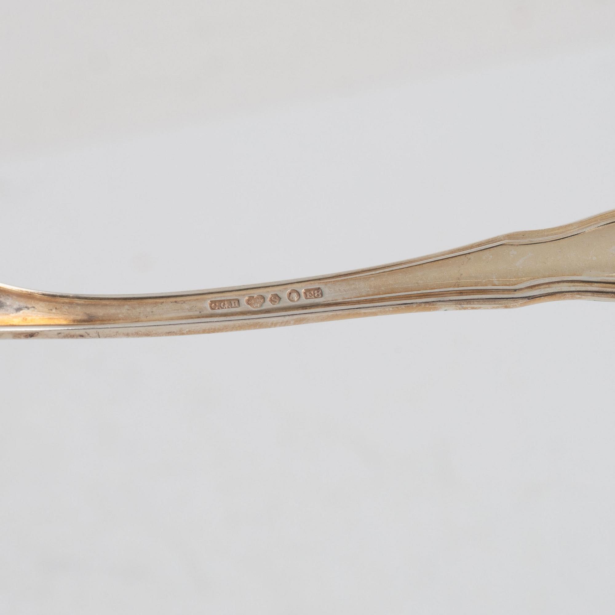 Fiskbestick, 24 delar, silver, "Hallbergs Chippendale", C.G.Hallberg, 1931.