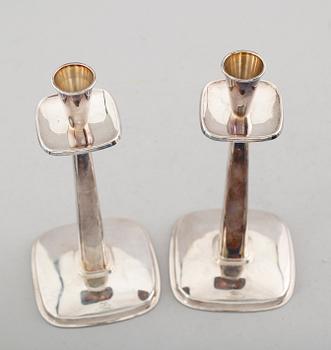 LJUSSTAKAR, 1 par, silver, Göthlin, Tesi, Stockholm 1960.
