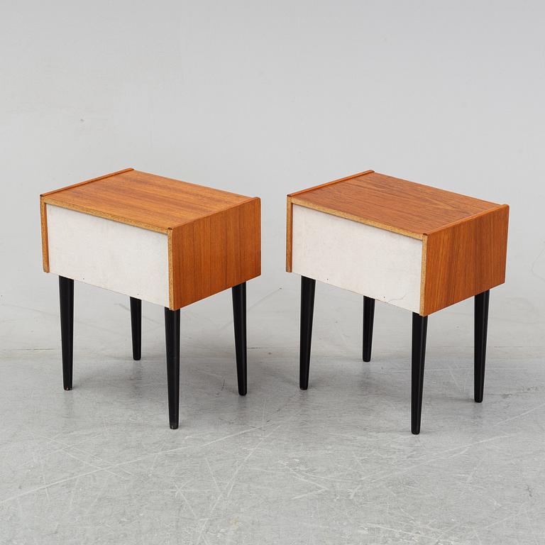 Sängbord, ett par, Sverige, 1960-tal.