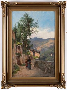 August Fischer, oil on canvas, signed Aug Fischer San Remo.