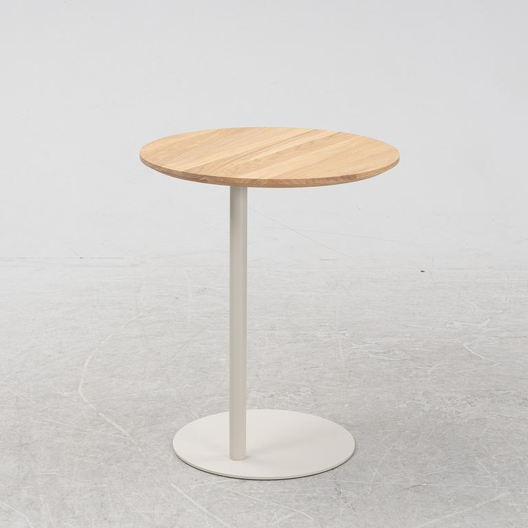 A contemporary 'Pillar' oak and steel side table by Michael H Nielsen for Bolia.