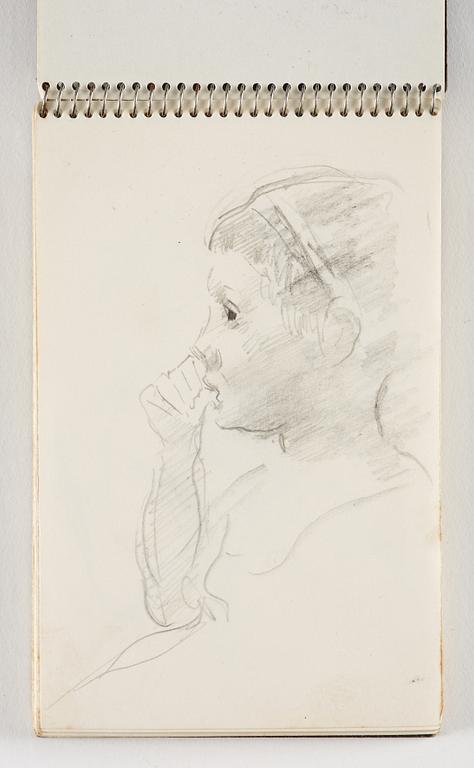 Lotte Laserstein, 10 små skissblock med teckningar.