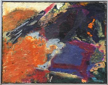 WILLARD LIND, blandteknik på duk, sign.