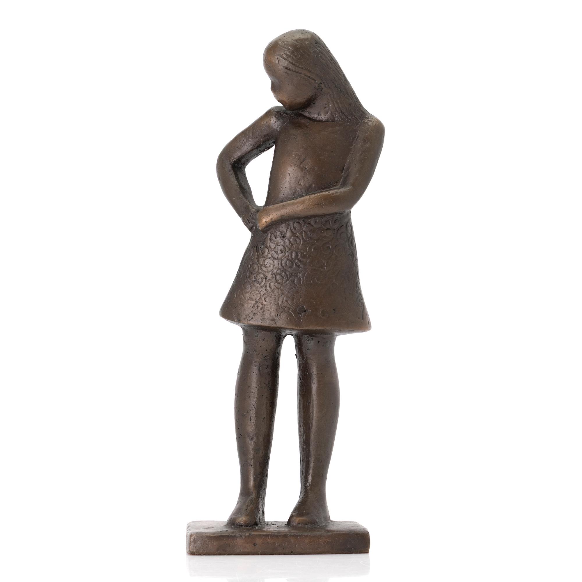 Lisa Larson, skulptur "Tonårsflickan", brons, Scandia Present, ca 1978, nr 611.