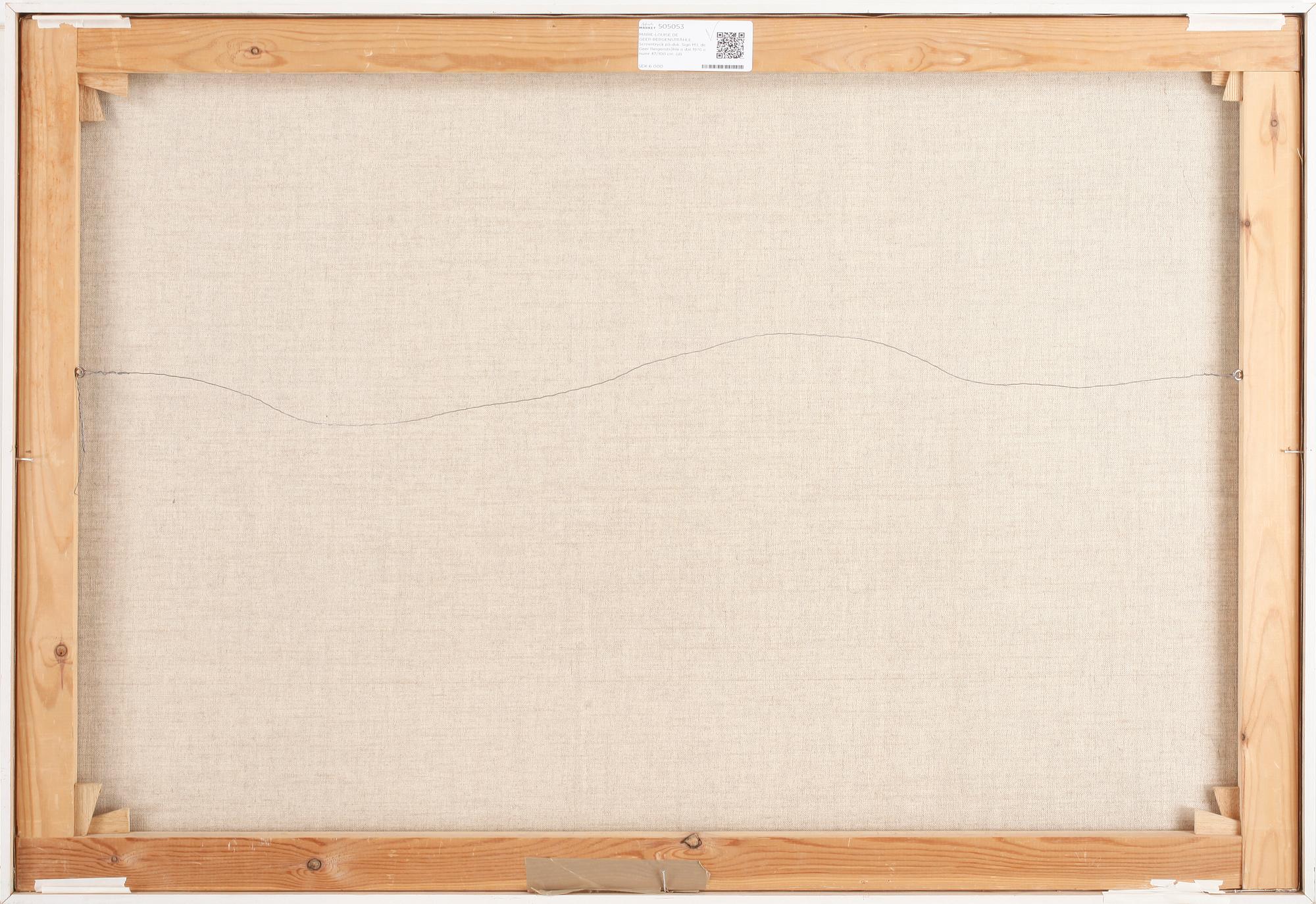 MARIE-LOUISE DE GEER-BERGENSTRÅHLE. Screentryck på duk. Sign M.L de Geer Bergenstråhle o dat 1976 o numr 47/100 cm.