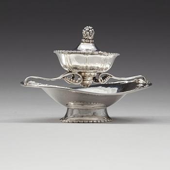 Georg Jensen, a bowl/dish, Copenhagen ca 1915-19, 830/1000 silver,