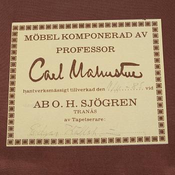 Carl Malmsten, fåtöljer, ett par, "Farmor", AB O.H: Sjögren, Tranås, 1985.