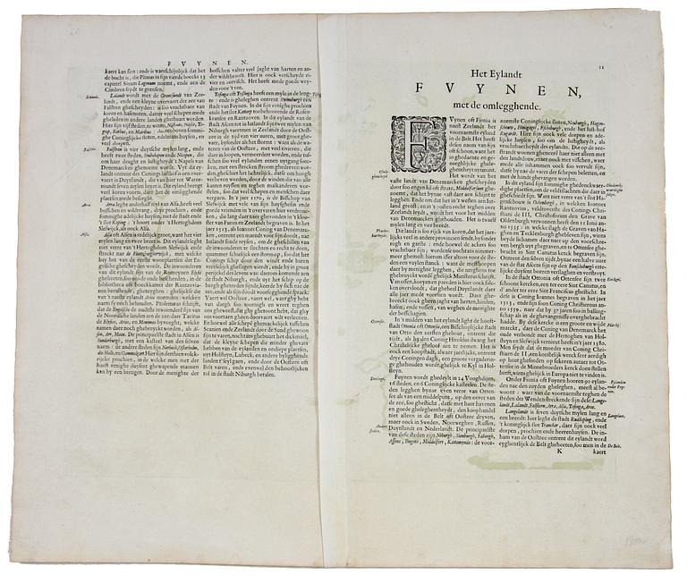 KARTA, Fyn, Danmark, Blau, ca 1660.