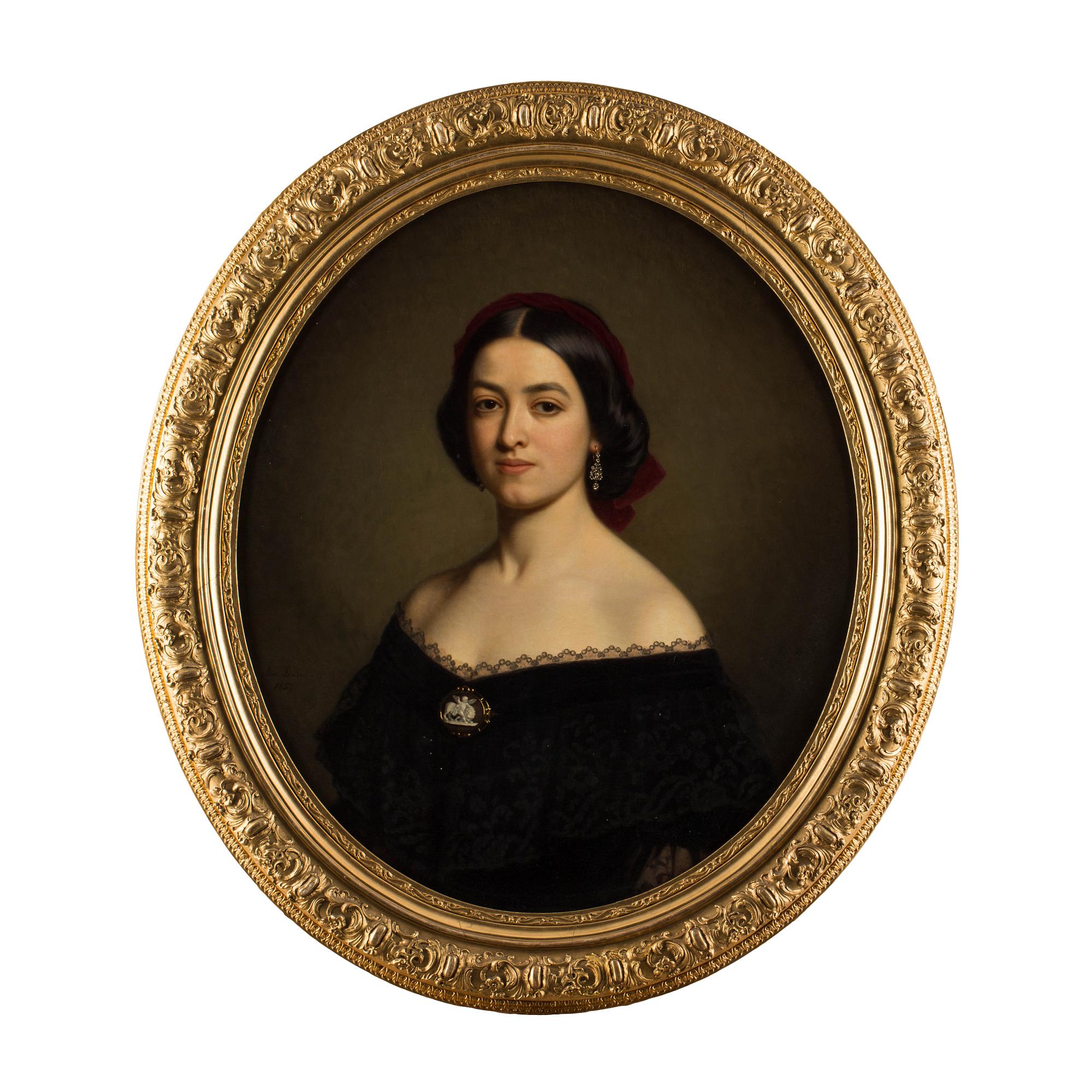 AMALIA LINDEGREN, olja på duk, signerad 1859.