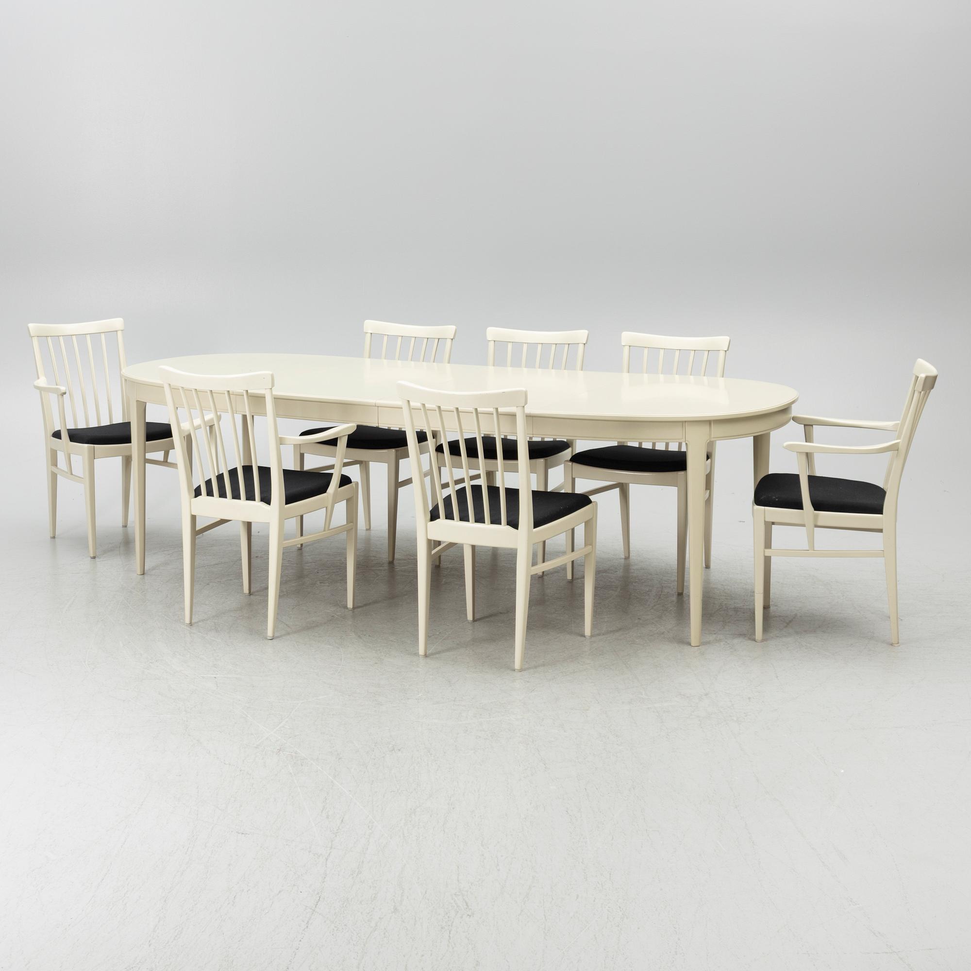 Carl Malmsten, an eight part dining group, "Herrgården", Åfors, second half of the 20th century.