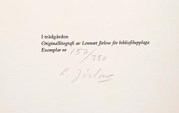 BOK med ORIGINALLITOGRAFI, "Lennart Jirlow", Göran Sellgren, Bonniers, 1978, numr 157/350.