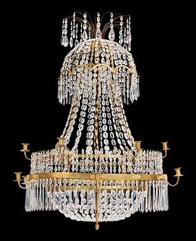 733. A late Gustavian circa 1800 thirteen-light chandelier.