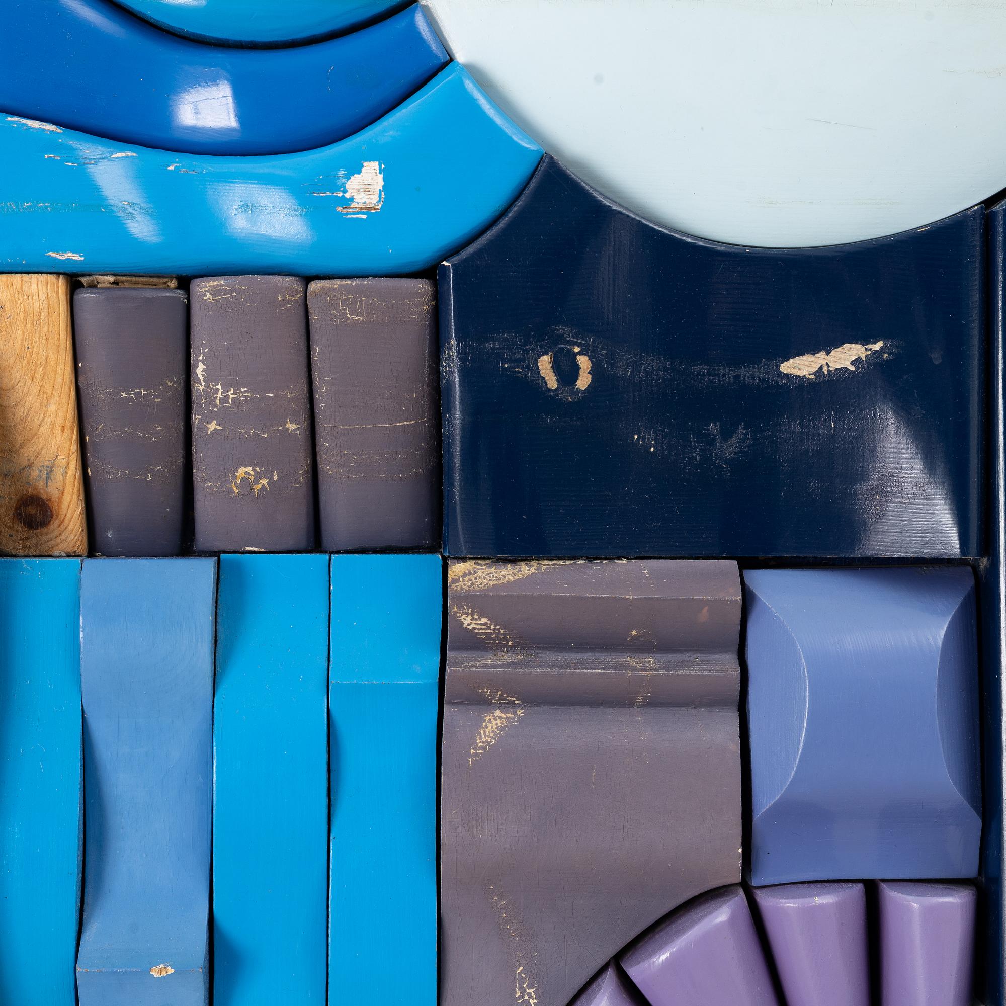 Bertil Vallien, unik relief, Träverkstaden, Boda Glasbruk, 1960-tal.