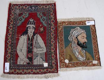 MATTOR, 2 st, orientaliska, sign. 57 x 48 resp 90 x 63.