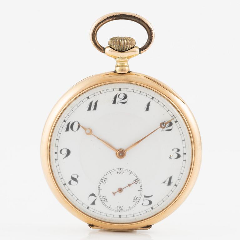 Pocket watch, 14K gold, 50.5 mm.