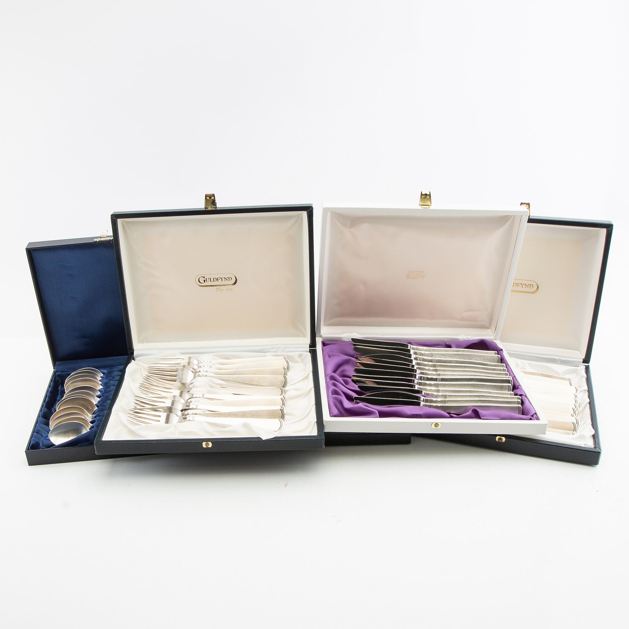 Jacob Ängman, Cutlery approx. 97 dlr "Rosenholm" silver GAB 1990s.