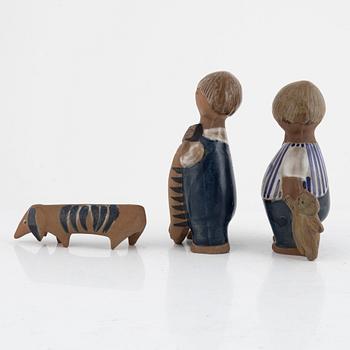 Lisa Larson, a set of three stoneware figurines, Gustavsberg.