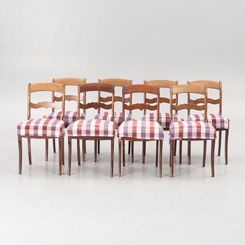 Chairs, 8 pcs, late Empire style, second half of the 19th century.