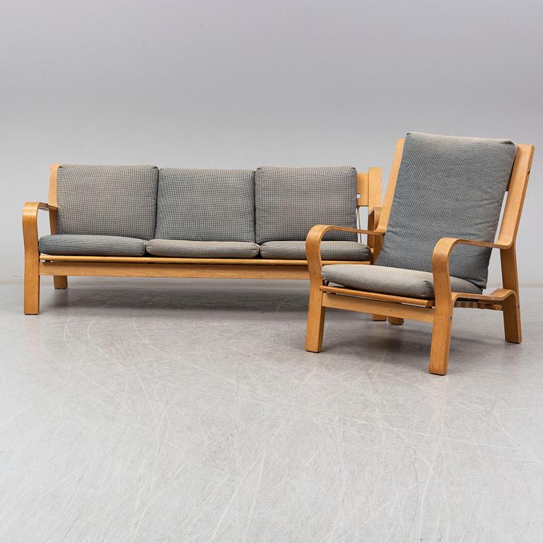 HANS J WEGNER, fåtölj och soffa, "GE-271", Getama, Gedsted, Danmark.