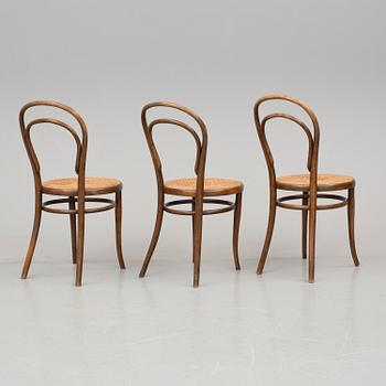 STOLAR, 3 st, etikettmärkta Thonet, omkring 1900.