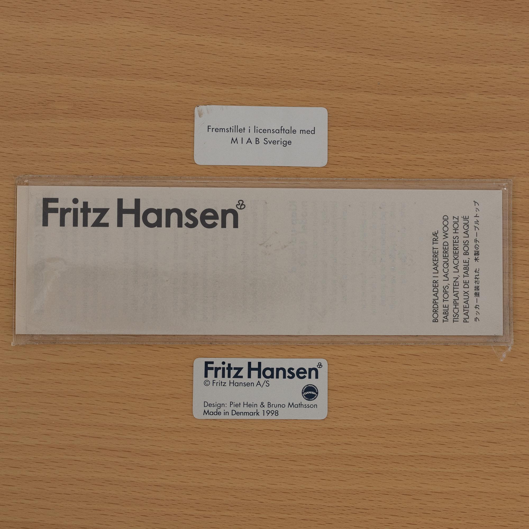 Bruno Mathsson & Piet Hein, a beech 'Superellips' coffee table, Fritz Hansen, Denmark, 1989.