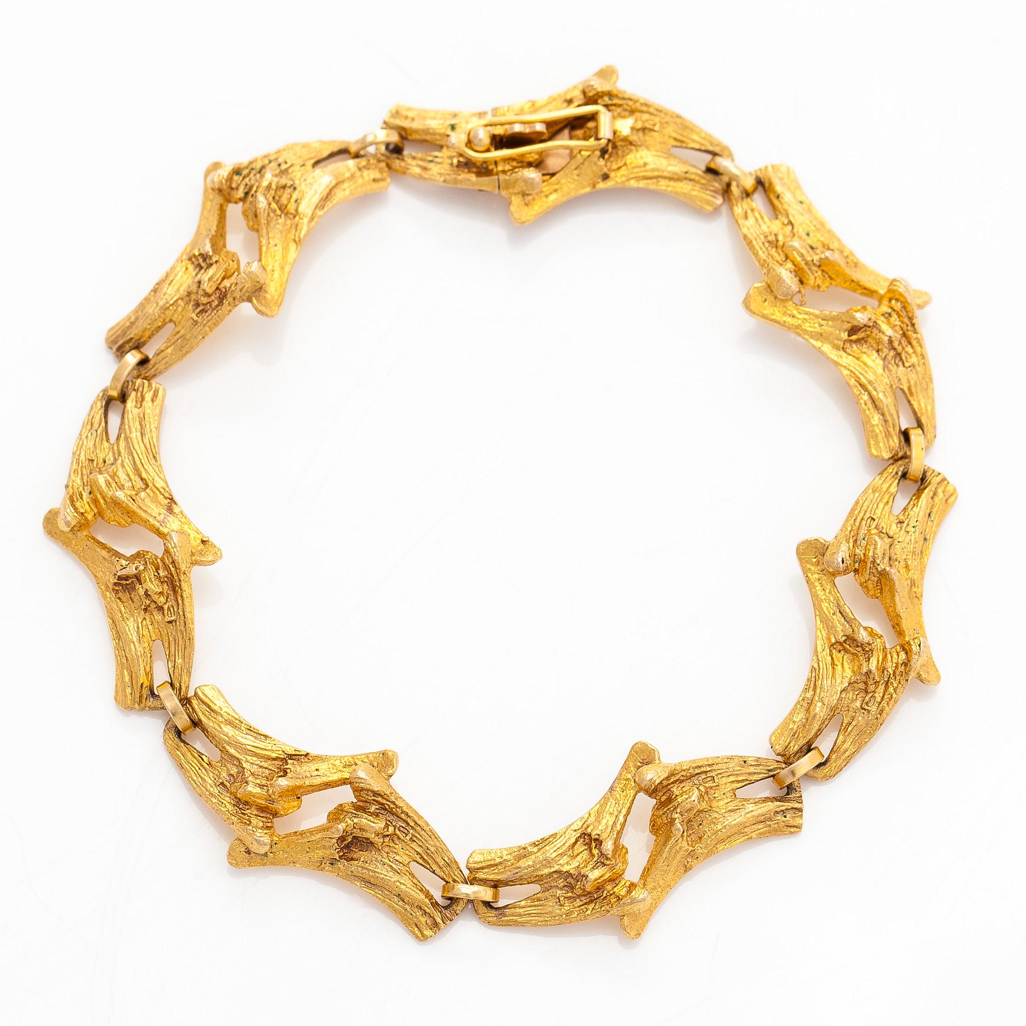 Helky Juvonen, Armband, 14K guld. Westerback, Helsingfors 1973.