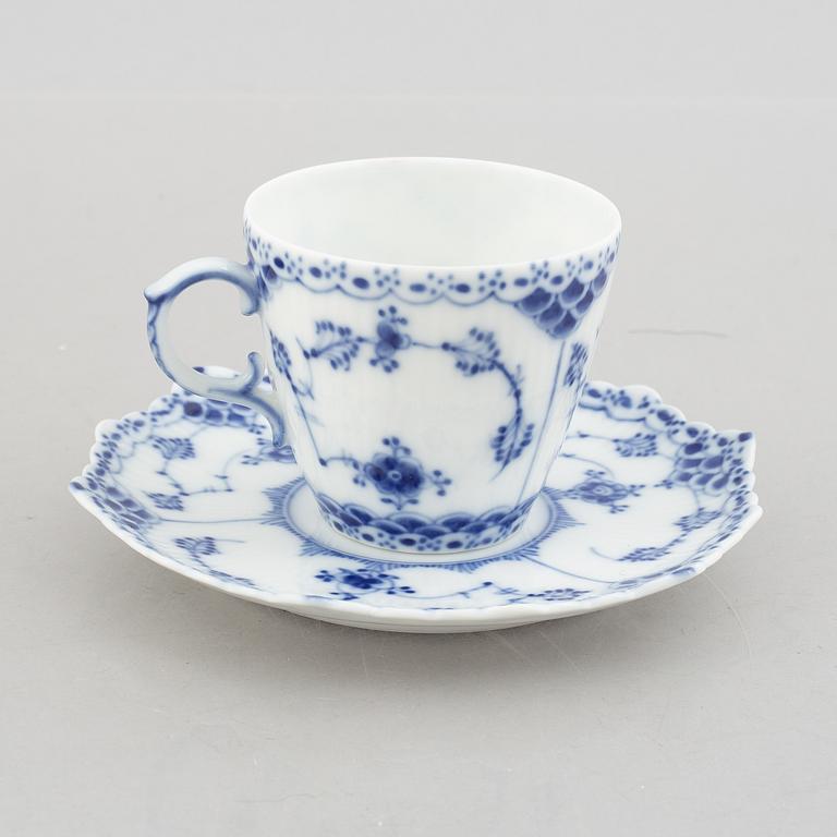 A set of thirteen 'Musselmalet' porcelain service parts, Royal Copenhagen, Denmark.