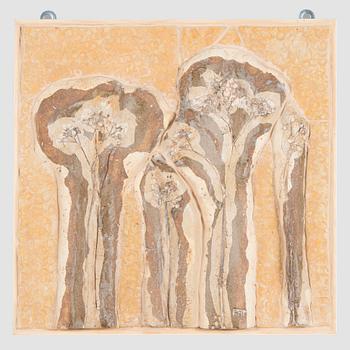 Francesca Mascitti-Lindh, relief "Le piante", stengods, signerad FML.