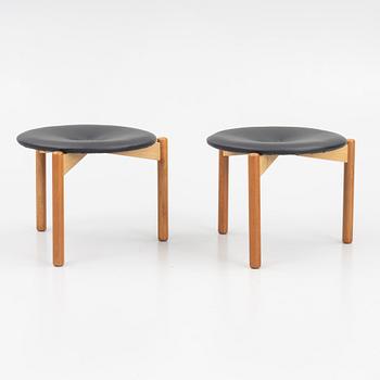 Uno & Östen Kristiansson, a pair of stools, Luxus, Vittsjö Möbelfabrik, Sweden, 1960's.