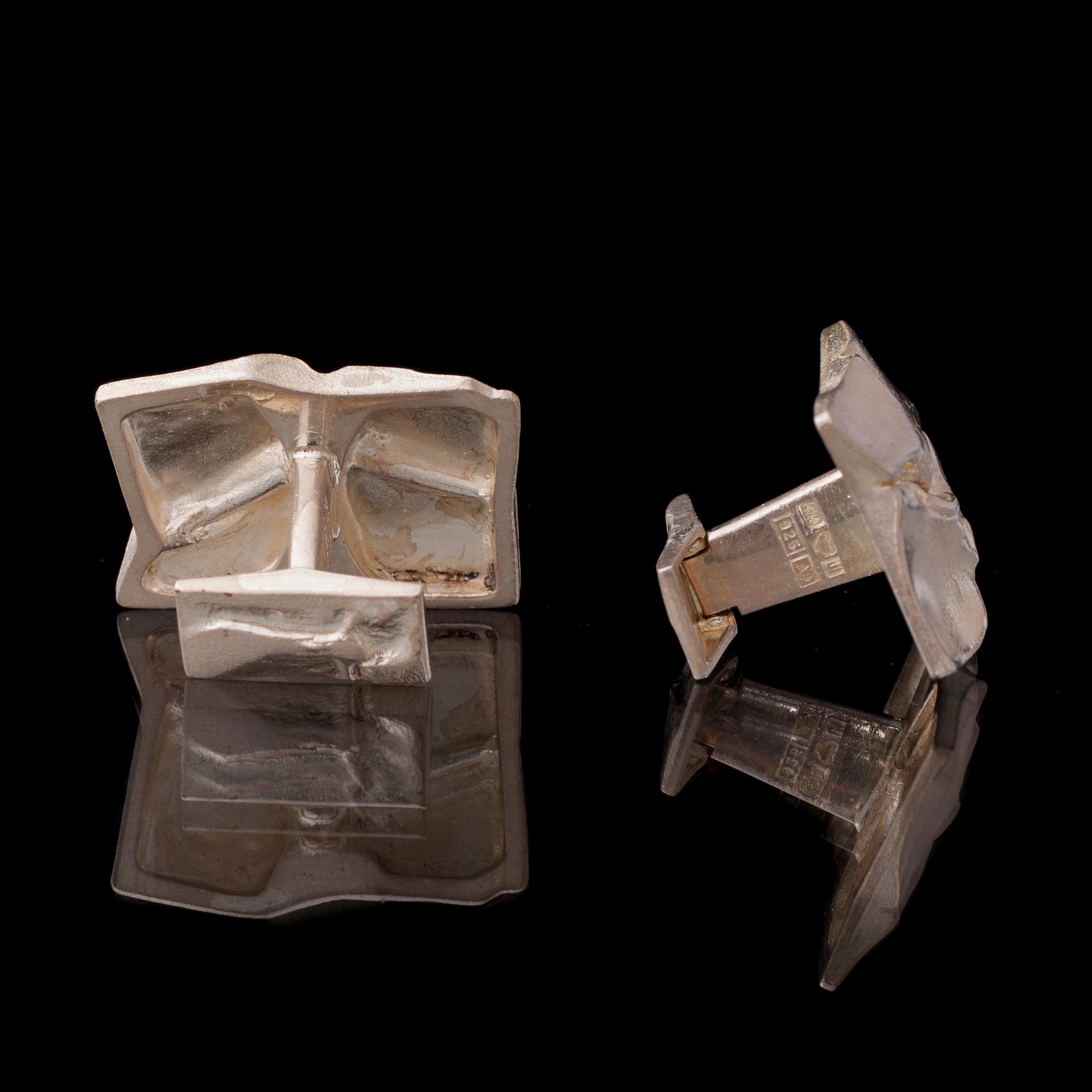 MANSCHETTKNAPPAR, "Andromeda" sterlingsilver, Björn Weckström Lapponia 1978.