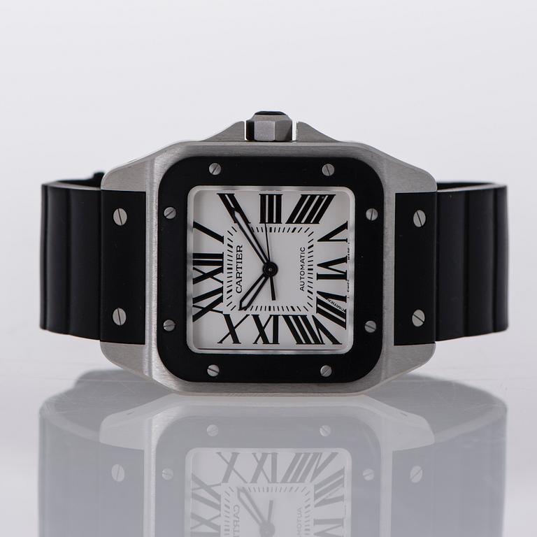 CARTIER, Santos 100 LM, wrist watch, 38 x 38 mm.
