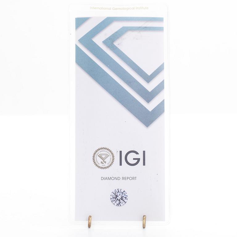 A 14K gold ring, with a rectangular modified princess-cut diamond approx. 1.00 ct. With IGI certificate.