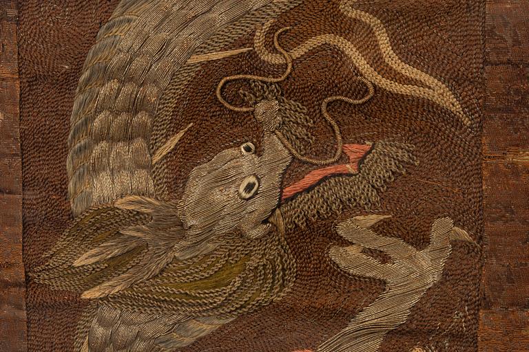 Sidenbroderi, Kina, 1800/1900-tal.