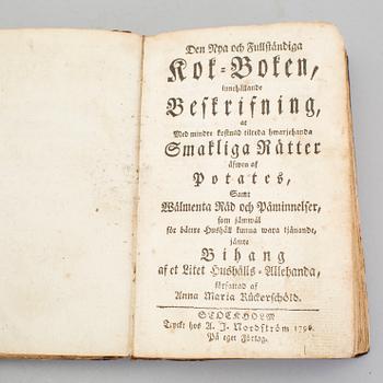 Two cook books from 1795 and 1796.