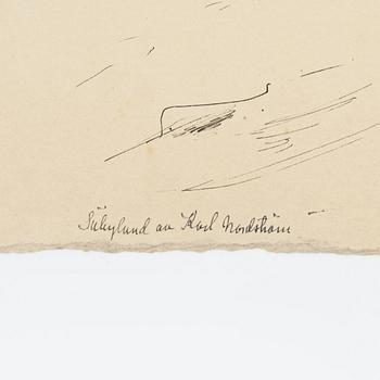 Karl Nordström, ink drawing, signed.