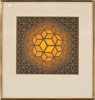 VICTOR VASARELY, 4 st, litografi, sign.