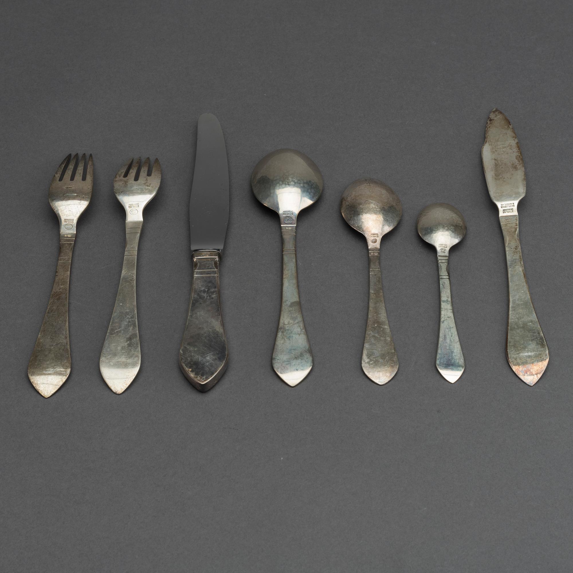 GEORG JENSEN, sterling silver cutlery.