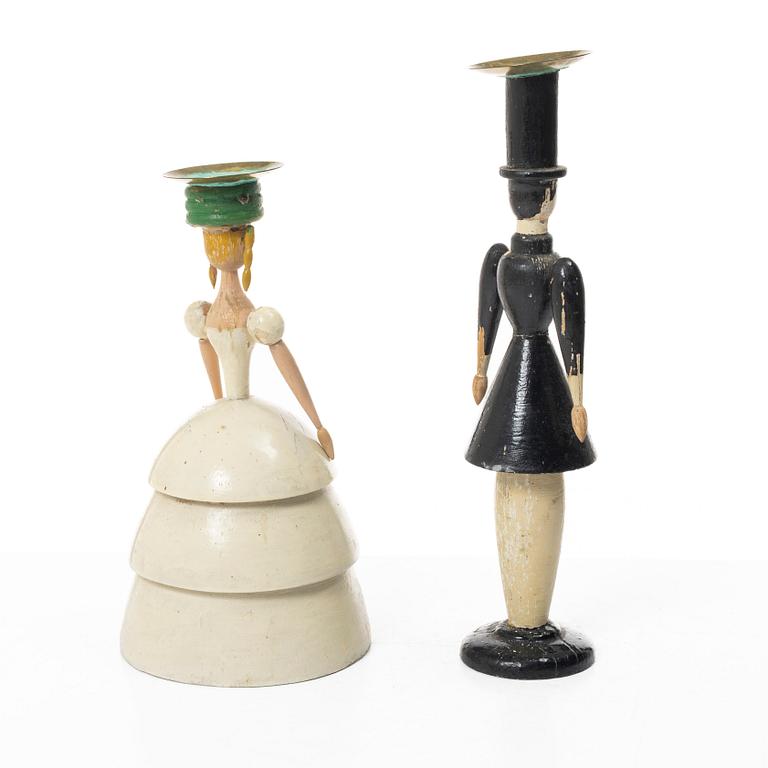 A rare pair of candle holders, Boet, Gothenburg, 1920s-30s.