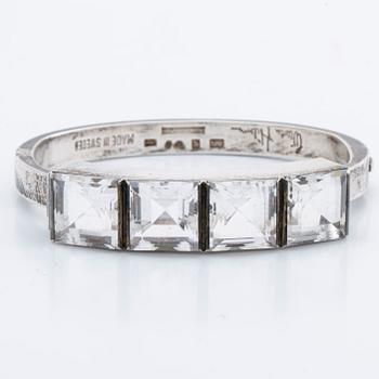 142. Wiwen Nilsson, a sterling and rock crystal bangle, Lund, Sweden 1939.