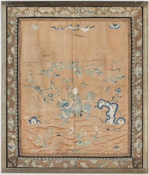 SIDENBRODERI, ostasien, 1800-/1900-tal.