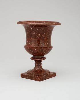 A Swedish first half 19th century porphyry urn.