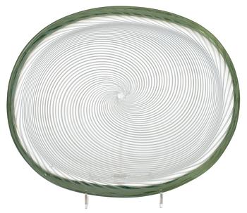 A Venini glass dish 'A Fili', probably by Carlo Scarpa, Murano.