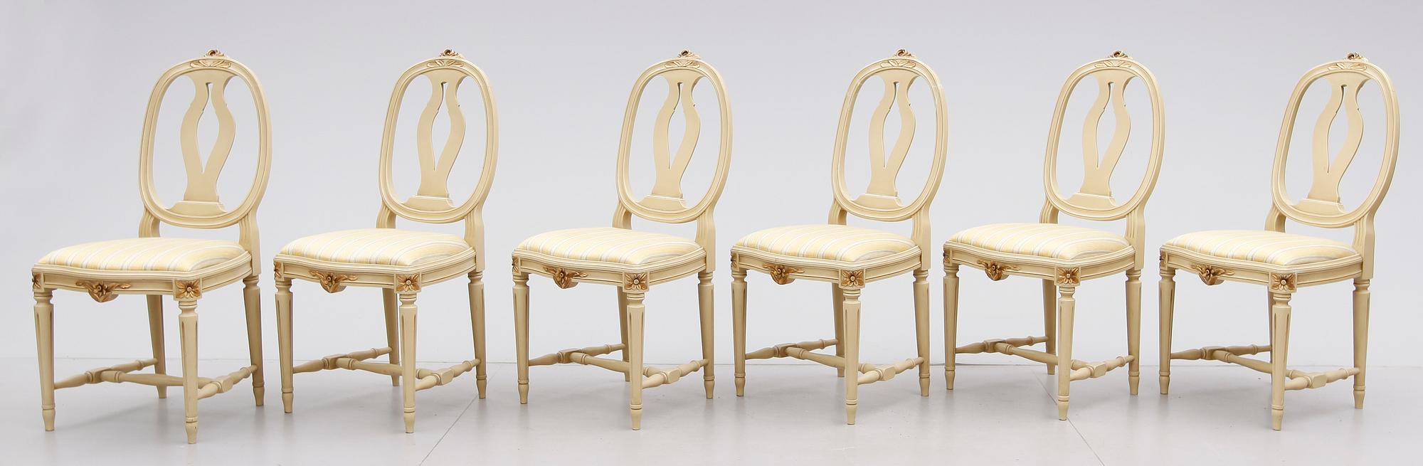 MATGRUPP, 7 delar, gustaviansk stil, 1900-talets andra hälft.