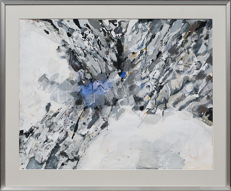 LEIF KNUDSEN, gouache, signerad.
