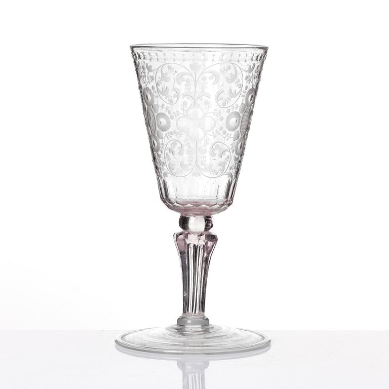 Pokal, glas, 1700-tal.