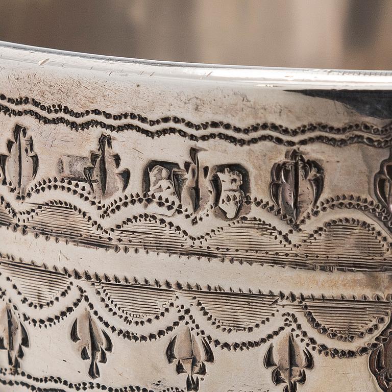 Bägare, sterlingsilver, Dublin kring år 1800.
