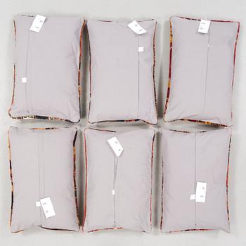 KUDDAR, 6 st, modern tillverkning av äldre mattor.