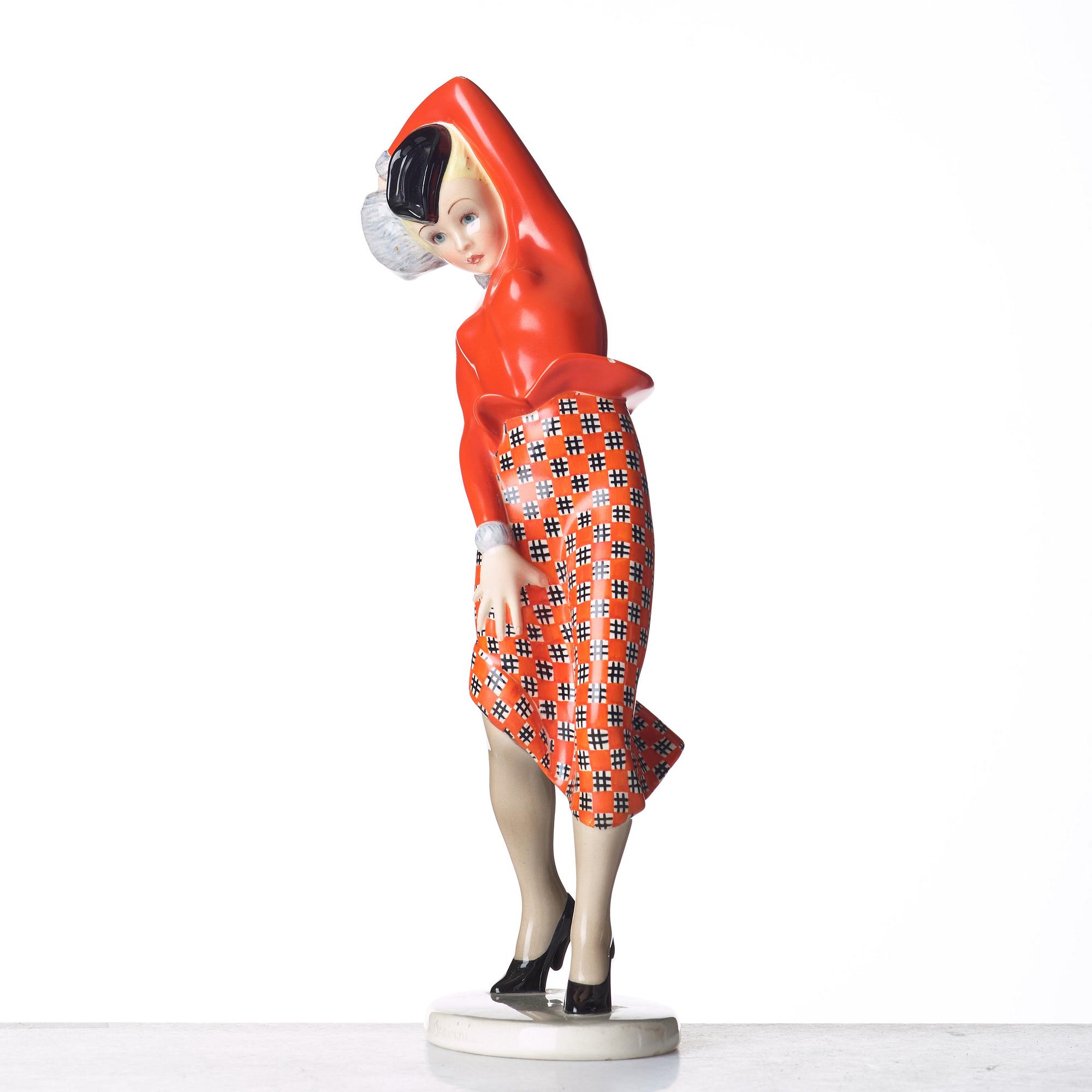 Helen König Scavini, figurin "Colpo di vento", n. 363, Lenci, Italien 1930-tal.